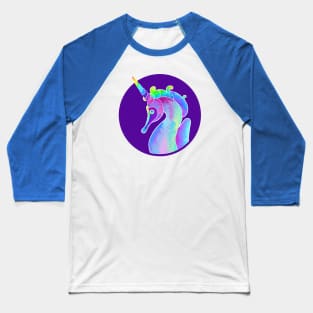 Unicorn Seahorse Artwork Baseball T-Shirt